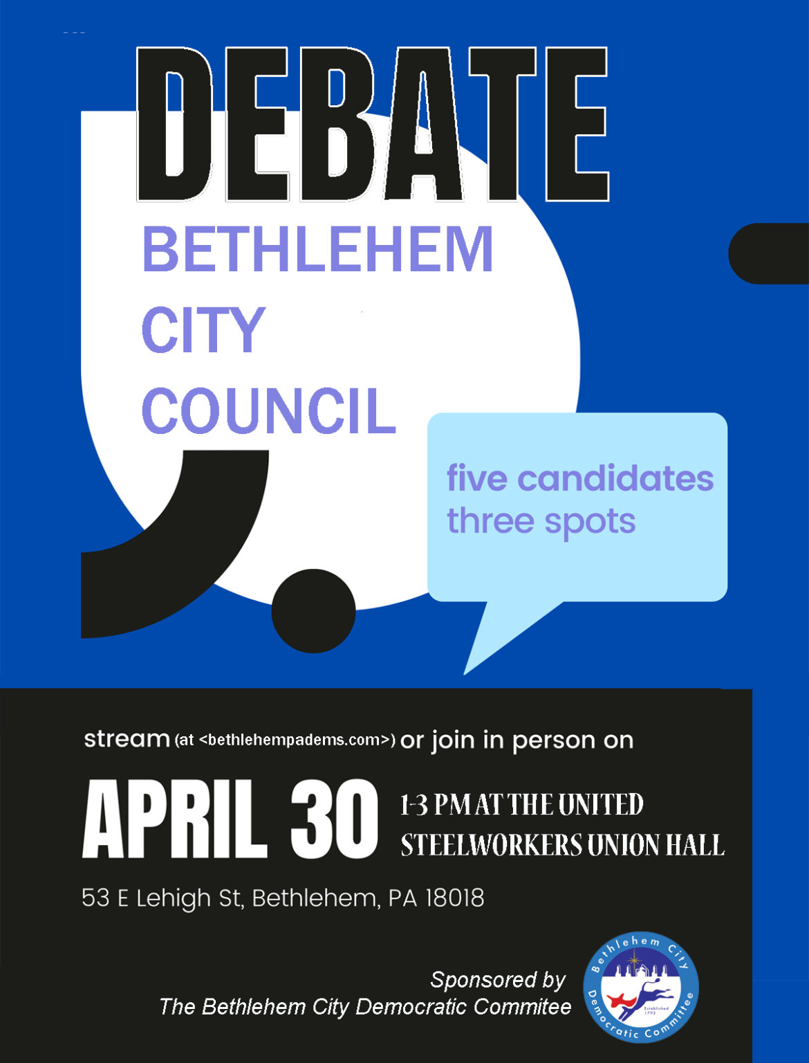 2023 Bethlehem City Council Primary Debate Bethlehem City Democratic