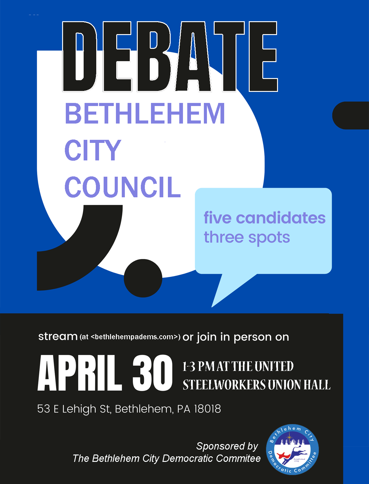 2023 Bethlehem City Council Primary Debate - Bethlehem City Democratic ...